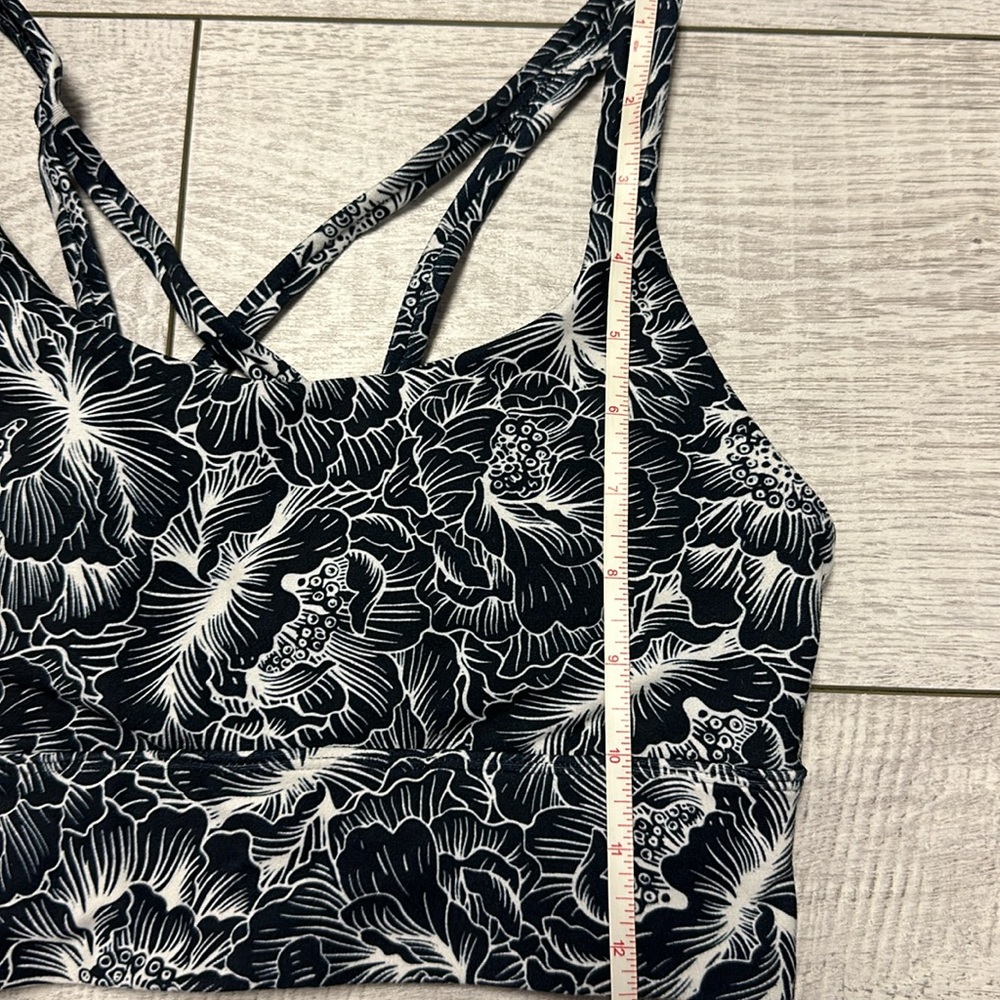 The Balance collection black floral mid imoact lined sport bra - Picture 7 of 8